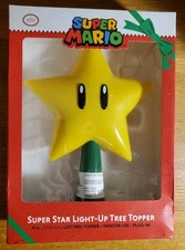 Nintendo Super Mario 9" Christmas Tree Topper Super Star Light Up LED Plug In