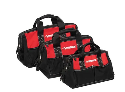 #ad Husky 3 Tool Bag Combo Set 12 inch 15 Inch and 18 inch Bags Water Resistant $45.99