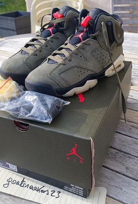 Travis Scott x Air Jordan 6 Retro GS Olive 38 EU US 5.5 OG Box Sehr Guter Zustand