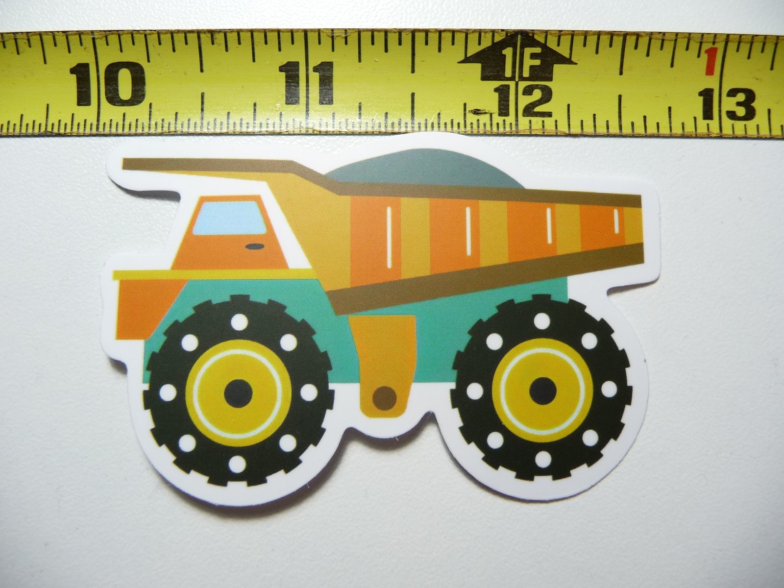 Dotted Tires Dump Truck Dirt Decal Sticker Fun Construction Vehicle