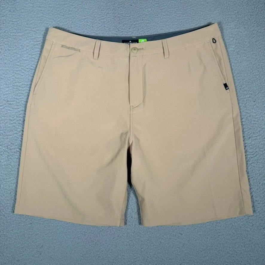 Quiksilver Shorts Mens 40 Brown Amphibian Hybrid Chino Quick Dry 4 Way Preppy