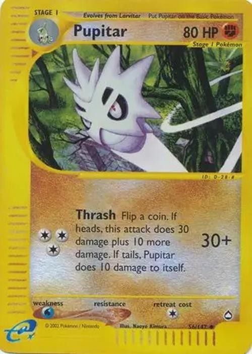 Pupitar - 56/147 - Pokemon Aquapolis Reverse Holo Rare Card LP