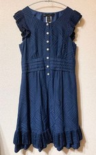 Marc By Marc Jacobs Silk French Sleeve Ruffle Dress Navy Size 2 MJ1225230