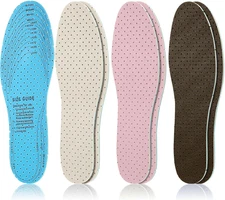 3 Pairs Breathable Shoe Insoles Inserts Soft Cushioning Double-Layer Latex Foam