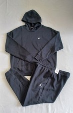 NEW MEN  S AIR JORDAN JUMPMAN FLEECE SWEATSUIT SET BLACK/WHITE  SIZE 2XL