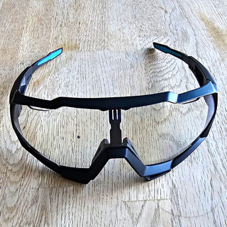 100% Speedcraft Cycling Sunglasses Shield Black Frame Blue Mirrored UV400 Case