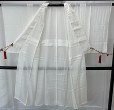 Japanese Vintage Kimono Juban Polyester White Traditional Authentic Length 48 in