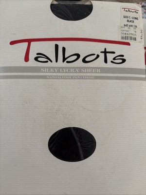 Talbot s Silky Lycra Sheer 3 Pairs Size C Long Black Off Black Navy Vtg