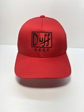 🍺 Duff Beer Hat! Red/red Mesh SnapBack, Classic Duff Logo.