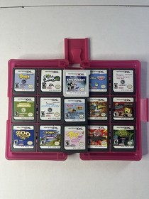Nintendo DS 3DS Game Lot 15 Games + Carrying Case Bundle Sims SpongeBob Sonic