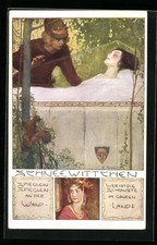 AK Deutscher Schulverein NR: 320, Schneewittchen im gläsernen Sarg, Prinz entde 