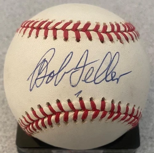 BOB FELLER SIGNED AUTO ROAL BASEBALL BAS/BECKETT #BT54031 CLEVELAND INDIANS HOF