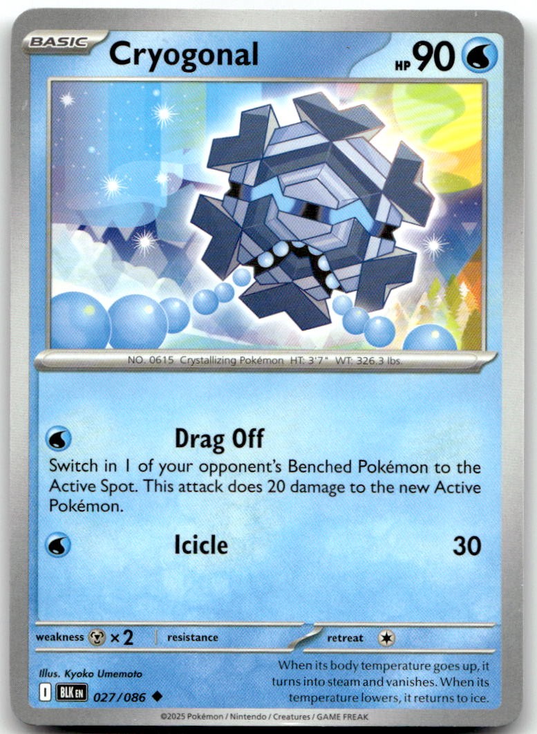 Cryogonal 027/086 Uncommon Black Bolt Pokemon Near Mint