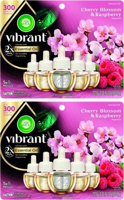 2pk Air Wick 10 Refills Scented Oil Vibrant Cherry Blossom & Raspberry  3.38oz