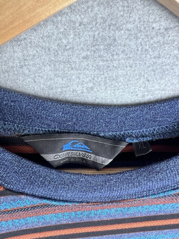 Vintage 90s Quicksilver T Shirt Striped Tee Size XL - Image 3 of 4