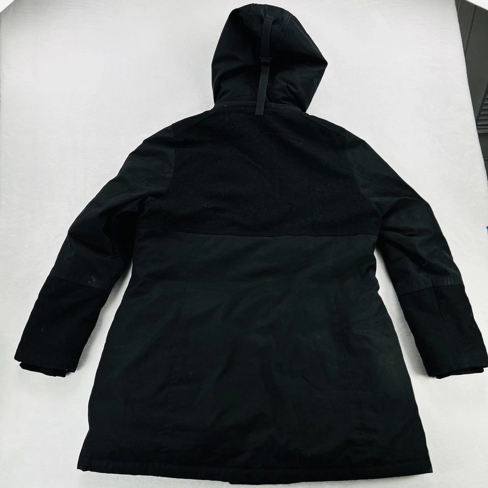 Pendleton Parka Jacket Mens XL Black Down Fur Trim Hood Wool Panels Insulated - Image 4 of 4