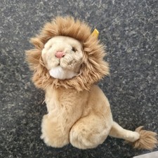 Steiff Snuffy Lion Plush Small Stuffed Animal with Tag and Button