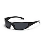 Y2K Style Silver Sunglasses for Driving Riding and Sports with Grey Lens