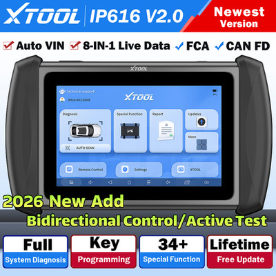 2026 XTOOL IP616 V2.0 OBD2 Scanner Key Program Diagnostic Tool  Full System FCA