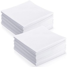 50 Pack White Handkerchiefs for Men Women Bulk 11 x 11 Inch Handkerchiefs for...