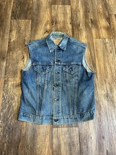 Early 70s Levi  s Big E Trucker Jacket with Sleeves Chopped Off Size M