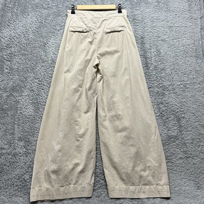 #ad Free People Pants Womens 6 Beige Sand Tegan Wash Barrel High Waisted Chino Boho $49.88
