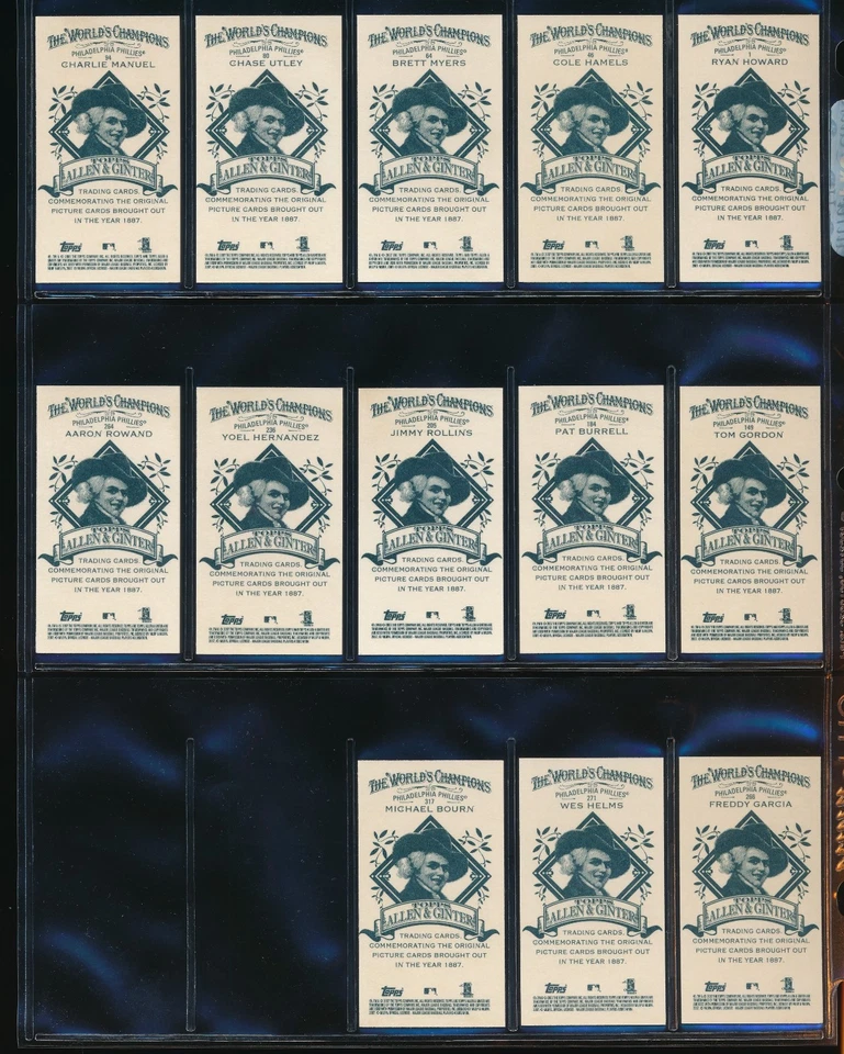 (55) Card Lot 2007 Topps Allen & Ginter Phillies Team Set (x4) Black Border Mini - Image 4 of 4