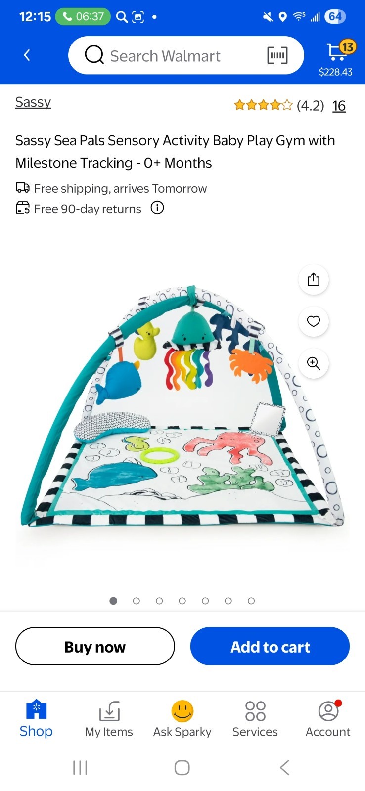 Brand New Baby Play Mat Baby Play Gym Activity Gym with 6 Detachable