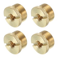 Mic Stand Adapter 1/4 Female to 5/8 Male Brass Adapter Gold 4 Pack