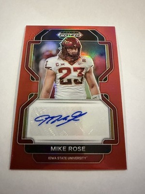 Mike Rose 2022 Panini Prizm Red Auto RA-MRO 95/199