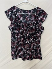 Banana Republic Women  s Small Sleeveless Blouse Button-Down Ruffle Front