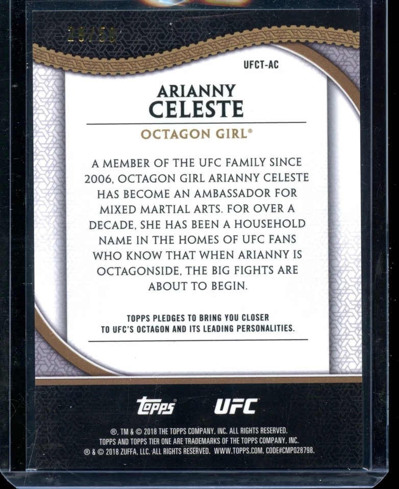 2018 Topps UFC Tier One Arianny Celeste Octagon Girl /50 Pulsar Refractor - Image 2 of 2