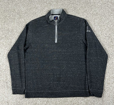 Johnnie-O Sweater Mens Large Gray Sully 1/4 Zip Mock Neck Cotton Knit Pullover