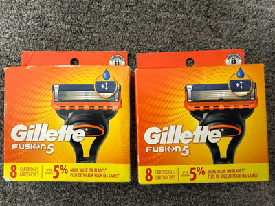 Gillette Fusion 5 Razor Blades 8 Cartridges - 2 Pack, NEW