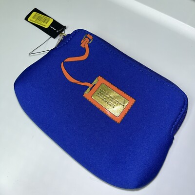 Marc Jacobs Neoprene Zipper Pouch Bauhaus Blue BWT