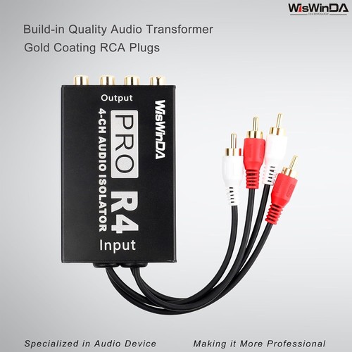 Plug and Play 4 Channels RCA Ground Loop Isolator - Enhance Audio Quality - Photo 5/9