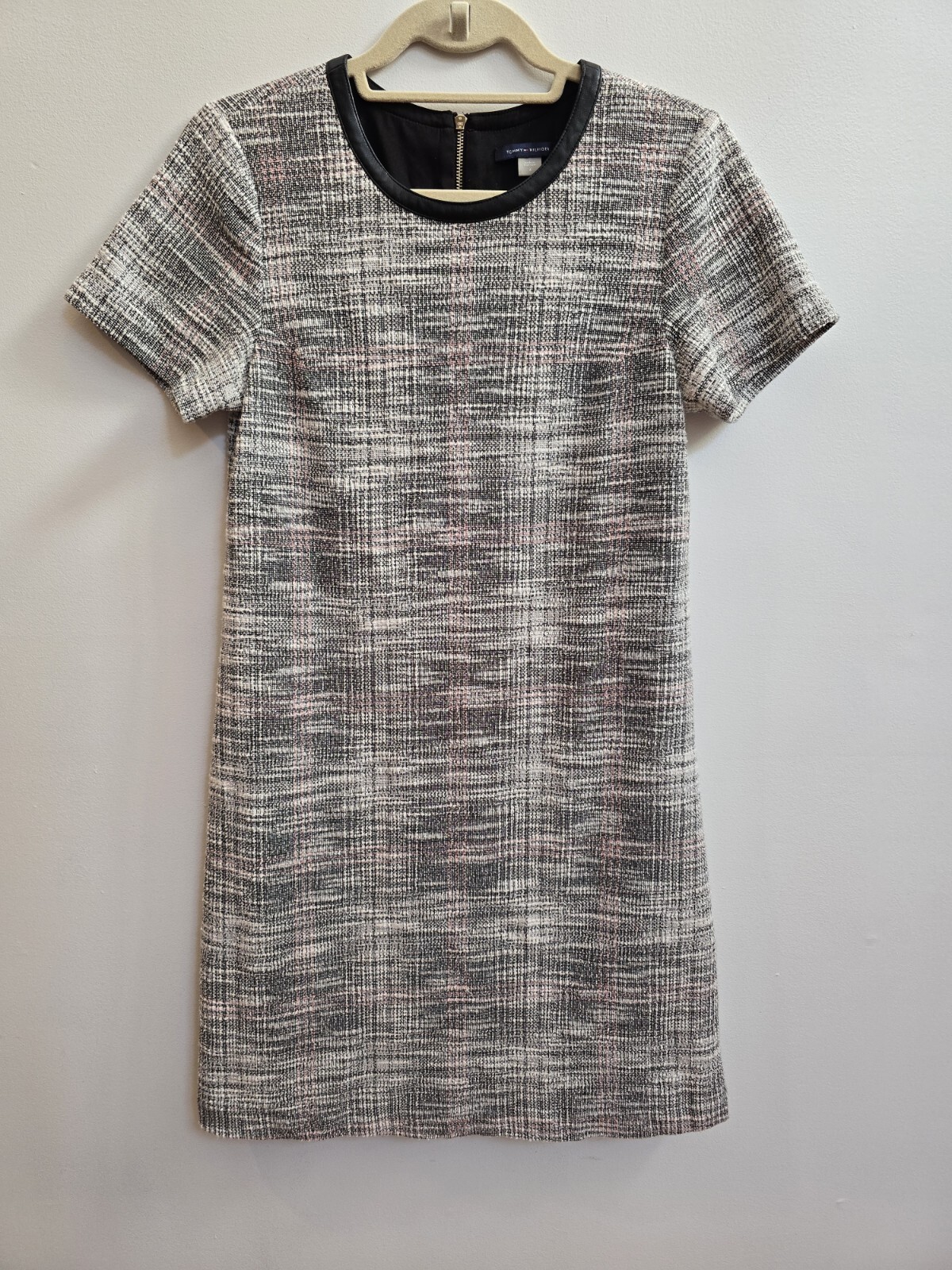 Tommy Hilfiger Womens London Tweed Shift Dress Size 4 Multicolor Casual Chic Style