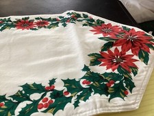 13" x 68" Long Christmas Season Holly Bordered Table Runner