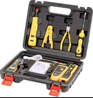 Network Tool Kit RJ45 Pass-through Crimp Tool Kit Cat6 Cat5 Cat5E Crimping Tool