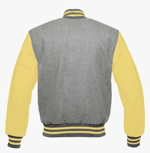Letterman Style Vasity Jacket Men Wool Snap Closure Leather Sleeves image 6
