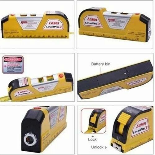 Laser Level Horizontal Vertical Line Measure Measuring Tape Ruler Meter Tool