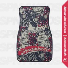 Universal Red Kitsune Fox Mask Car Floor Mat Jdm Style For Civic Miata 240sx Universal Red Kitsune Fox Mask Car Floor Mat Jdm Style For Civic Miata 240sx