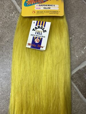 Shake N Go Milkyway 10  Color Yellow 100% Human Hair European WEAVE