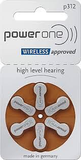 Power One p312 Hearing Aid Battery (10 Packs) 60 Batteries.  Exp 2029 US Seller