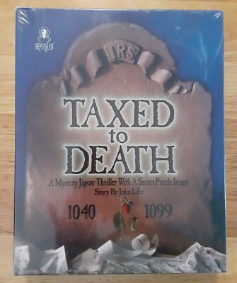 Bepuzzled  Taxed to Death  Mystery Jigsaw Puzzle Game Sealed 1000 Pieces New