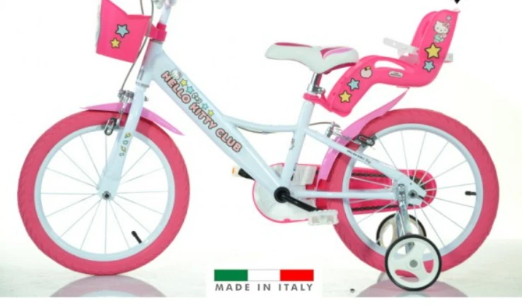 BICI BICICLETTA BAMBINA 5 6 7 8 ANNI BIMBA HELLO KITTY-16"-164R-HK2 - Immagine 4 di 4