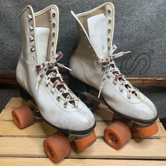 Vintage Roller Derby White Urethane Roller Skates