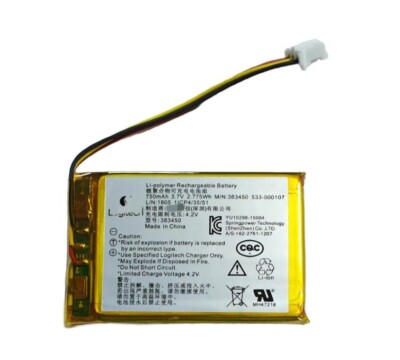 533-000107 383450 750mAh 2.775Wh Battery For LogitechLogitech Far East, S00149