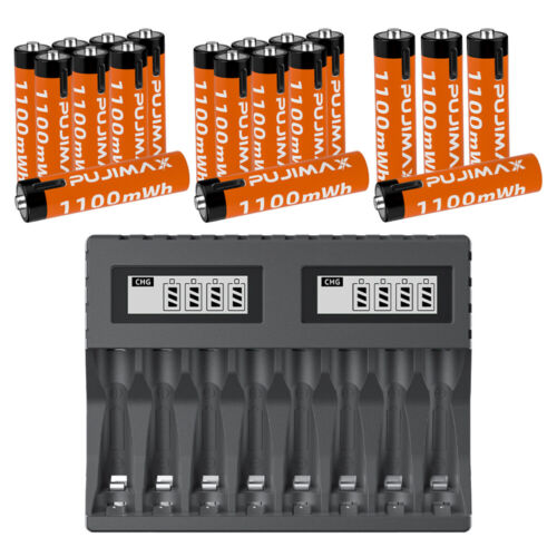 1,5 V Wiederaufladbare Lithium-Ionen AA AAA Batterien Smart LCD Ladegerät SET - Bild 1 von 35