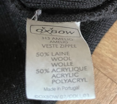 Chaqueta Cárdigan Vintage Oxbow Surf Tejido Pesado Lana/Acrílico Cremallera Completa Años 90 X Grande - Imagen 6 de 7
